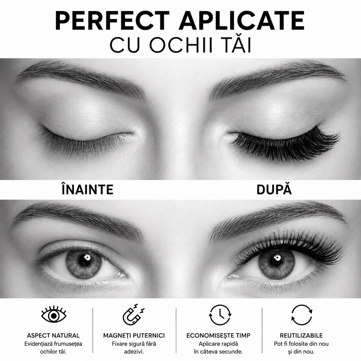 ✨ Pachet cu 3 perechi de gene magnetice reutilizabile – 3 stiluri diferite