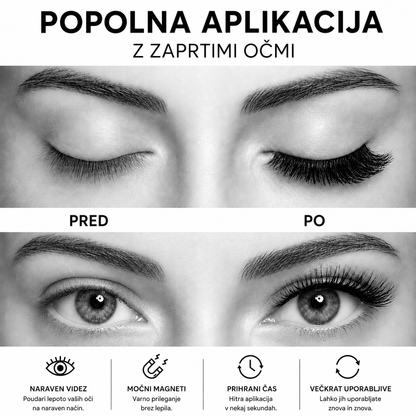 ✨ Paket 3 parov večkrat uporabnih magnetnih trepalnic – 3 različni slogi
